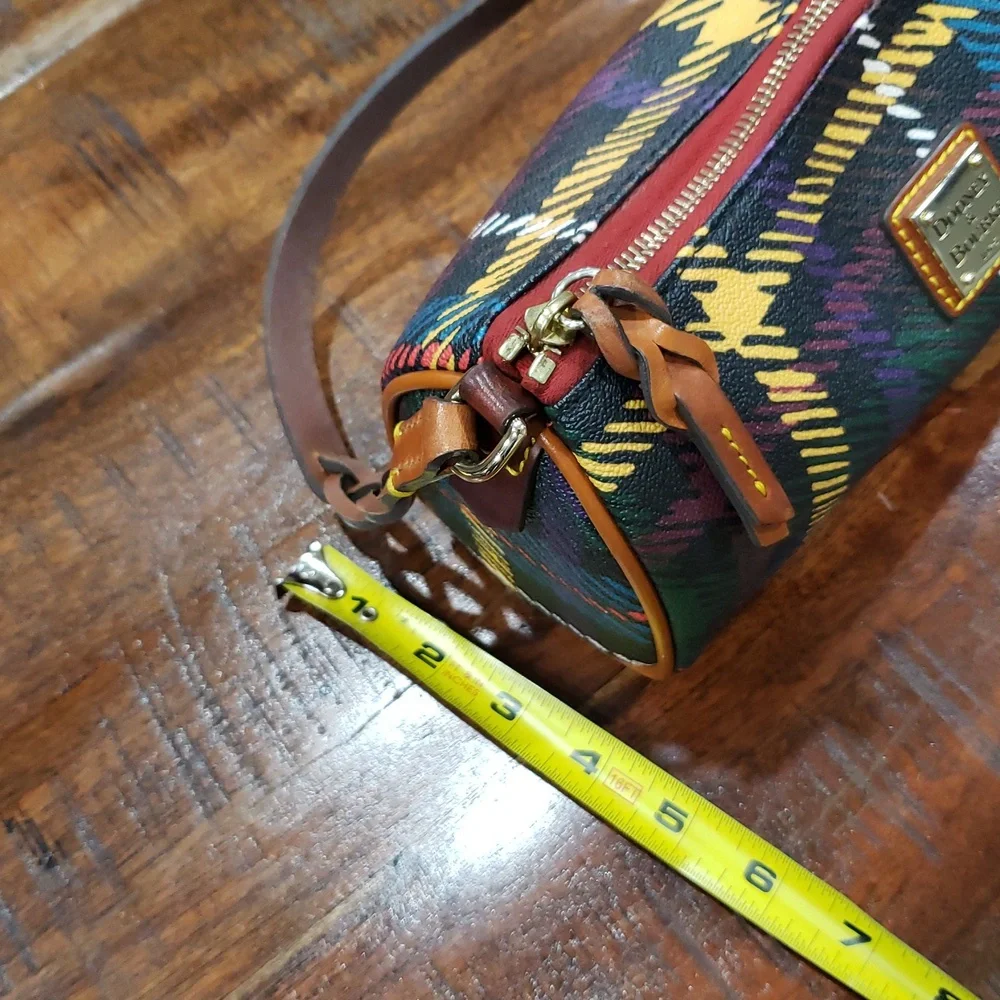 Dooney & Bourke Windsor Tartan Barrel Bag - Red, Green, Yellow - Picture 10 of 16